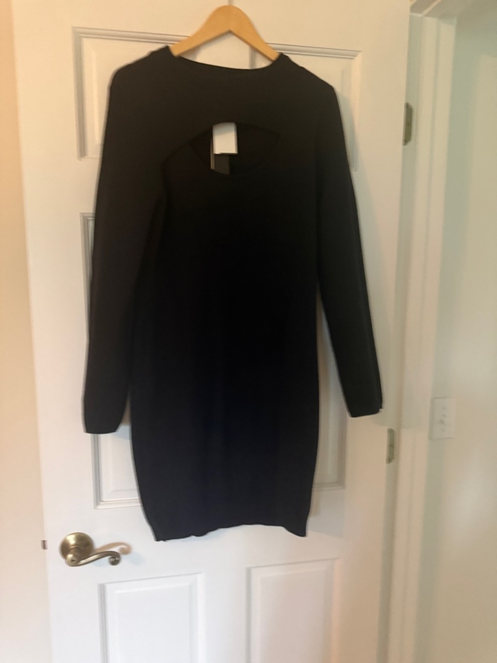 Nwt Monrow Long Sleeve Black Cutout Back Dress